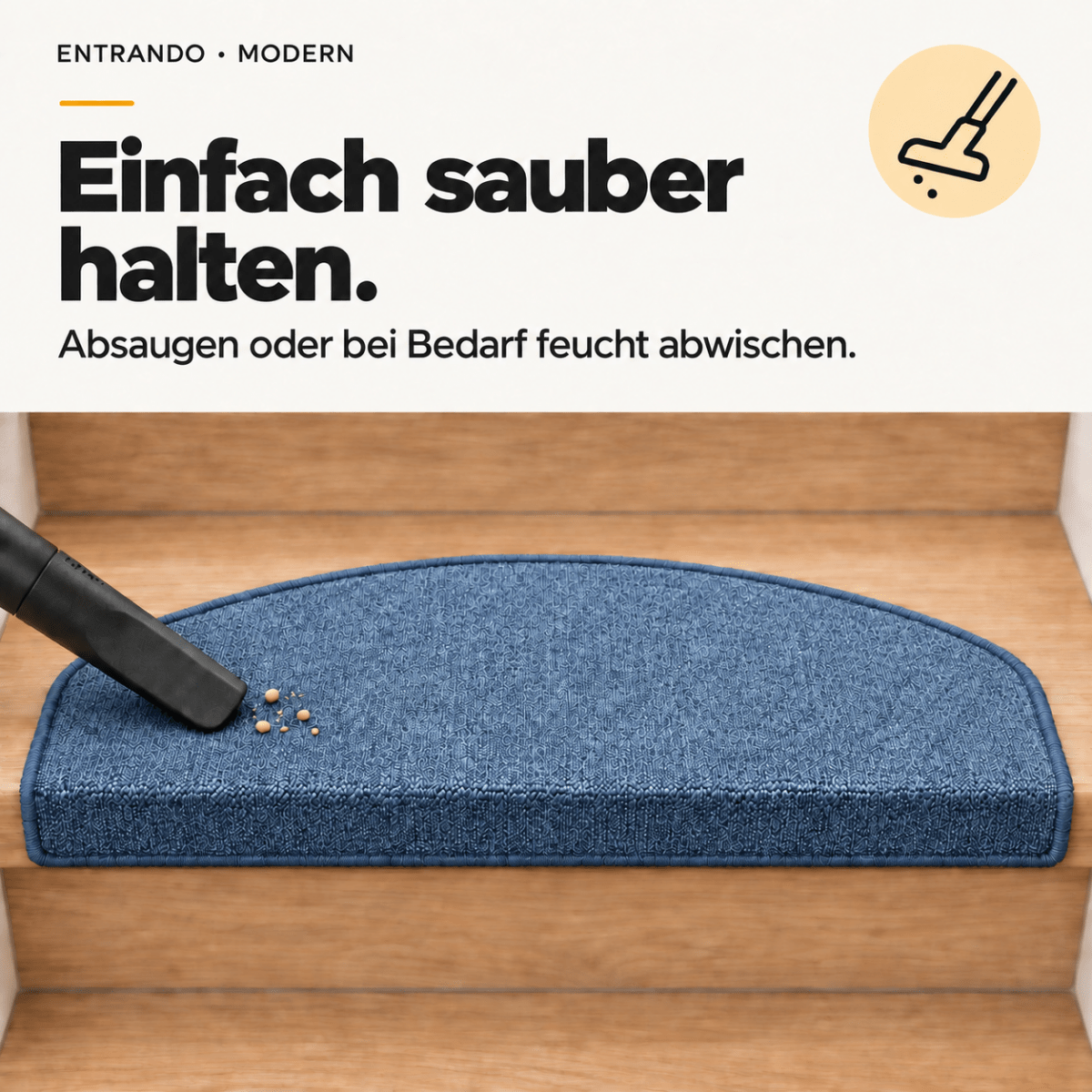 Stufenmatten Modern - Rutschfest & Hochwertig - auf für Wendeltreppen - Halbrund - Entrando