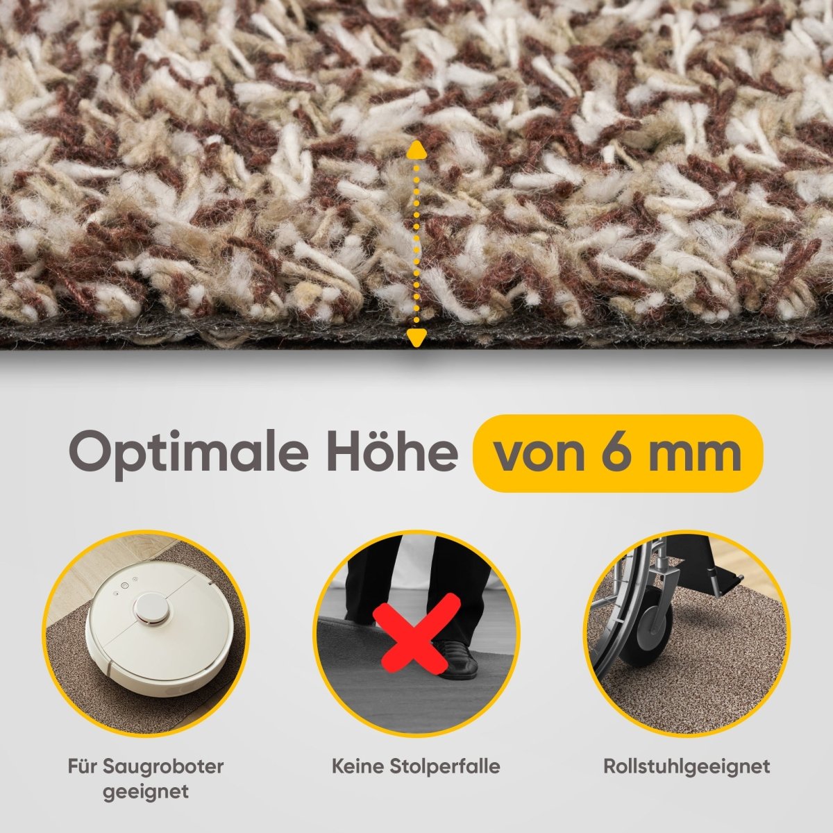 Fußmatte waschbar ohne Rand aus Baumwolle "WATERBLOCK" - Entrando