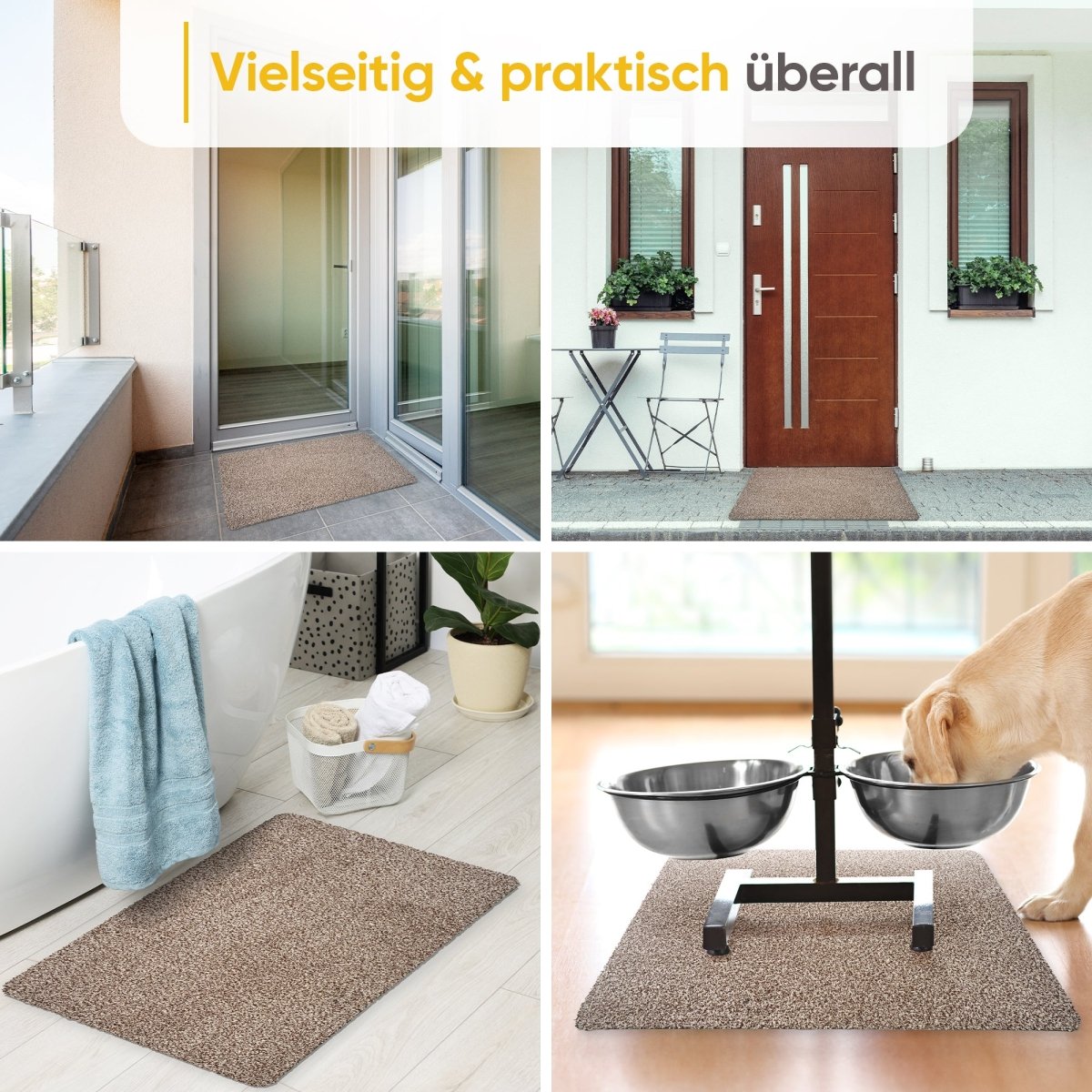 Fußmatte waschbar ohne Rand aus Baumwolle "WATERBLOCK" - Entrando