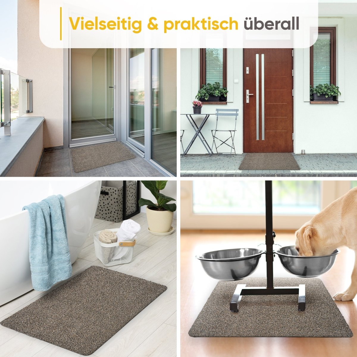 Fußmatte waschbar ohne Rand aus Baumwolle "WATERBLOCK" - Entrando