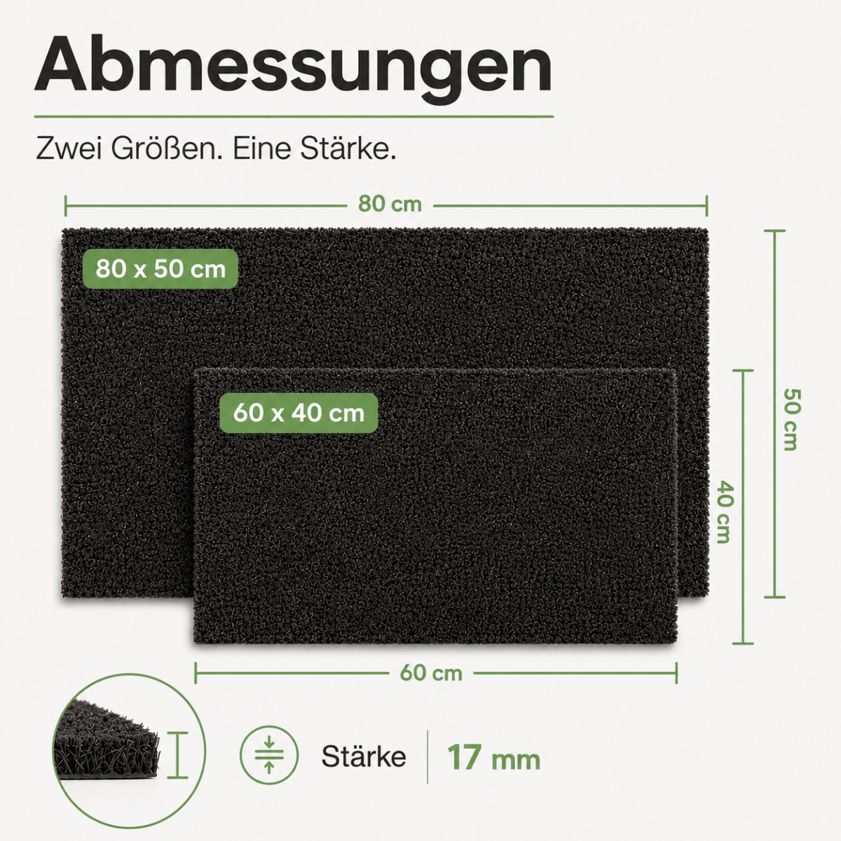 Fußmatte Kokos - für außen, rutschfest, robust - ideal als Türmatte für Eingang Haustür - Entrando