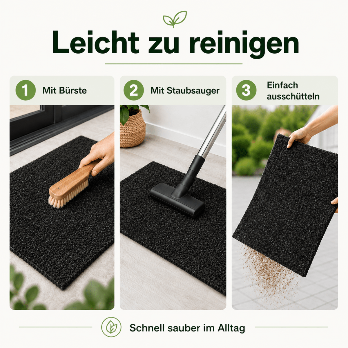 Fußmatte Kokos - für außen, rutschfest, robust - ideal als Türmatte für Eingang Haustür - Entrando