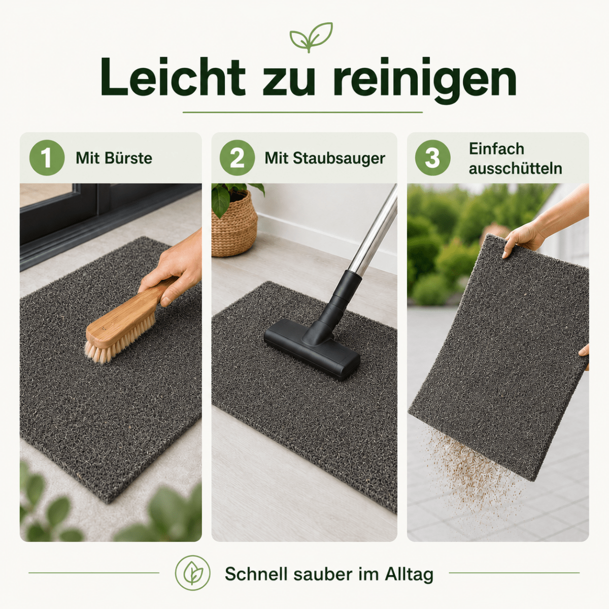 Fußmatte Kokos - für außen, rutschfest, robust - ideal als Türmatte für Eingang Haustür - Entrando