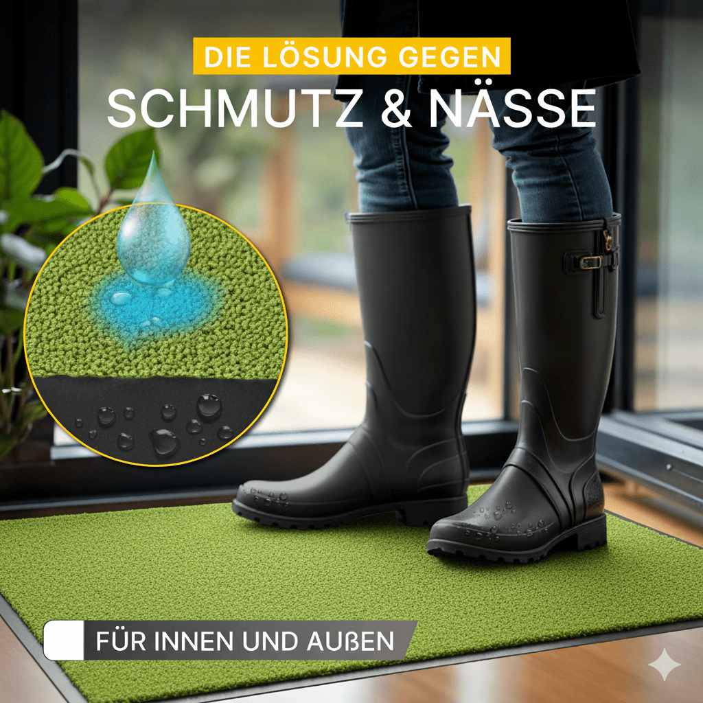 Premium Fußmatte für innen & außen - Flach, Waschbar, Rutschfest - Entrando