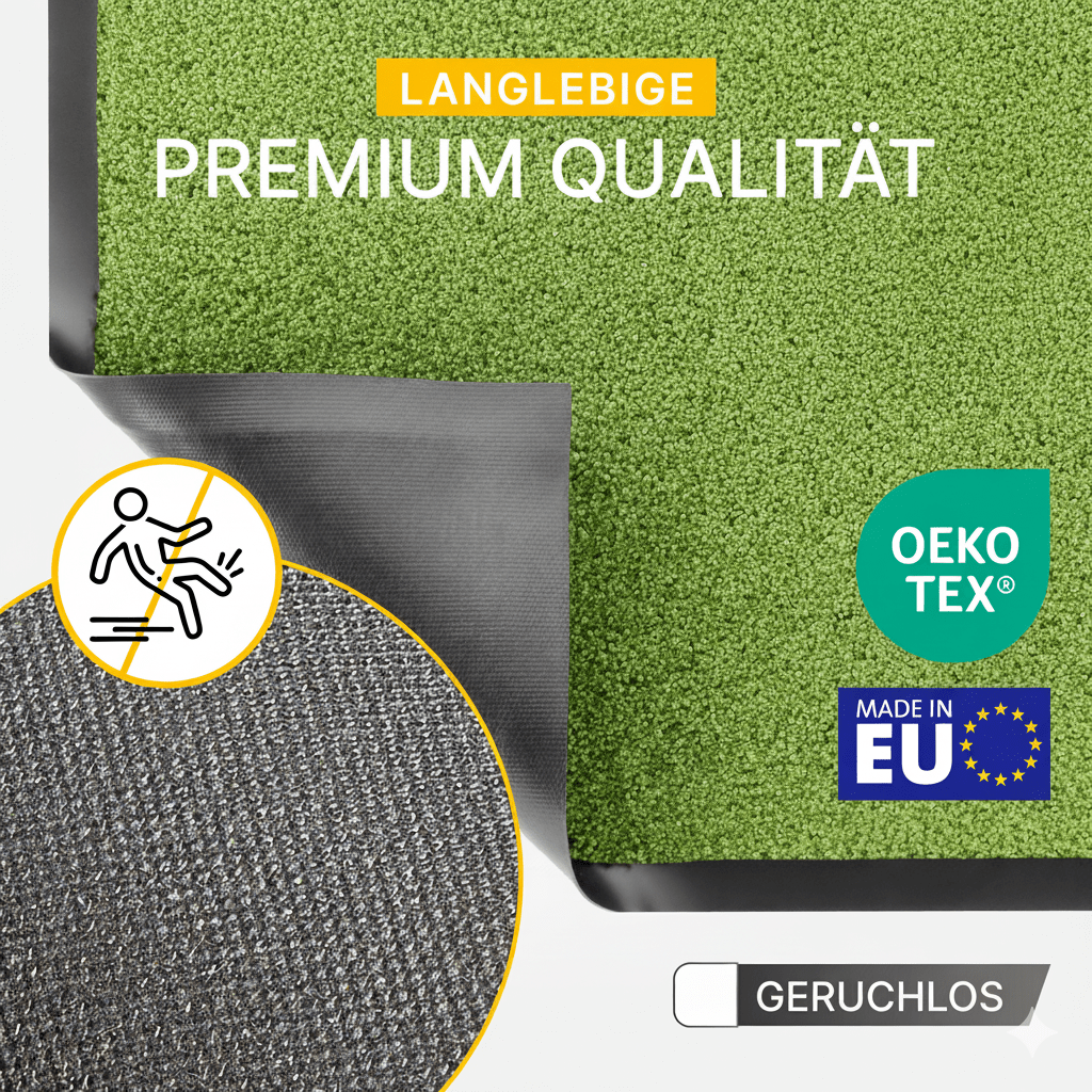 Premium Fußmatte für innen & außen - Flach, Waschbar, Rutschfest - Entrando