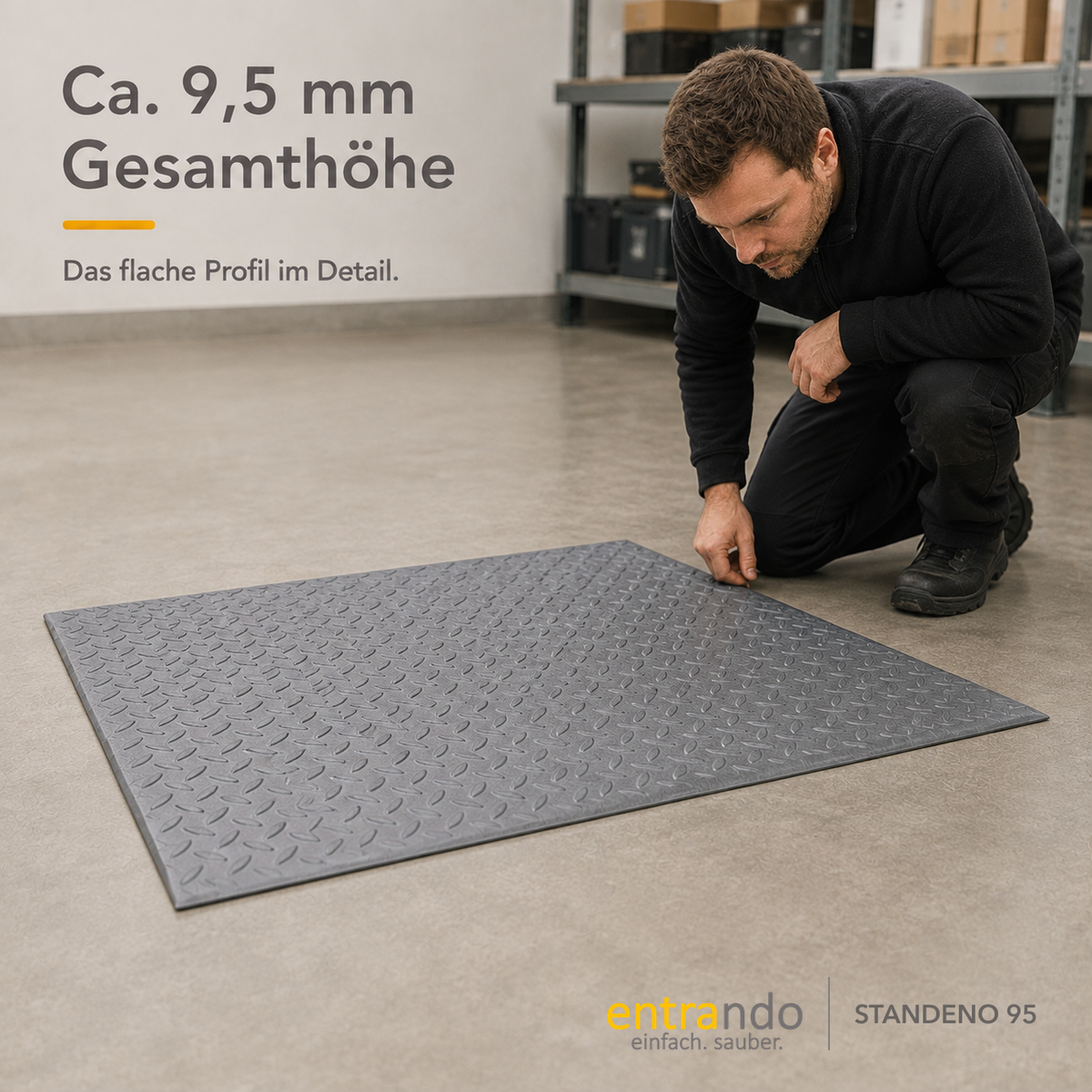 STANDENO 95 Antiermüdungsmatte für Stehschreibtisch & Arbeitsplatz