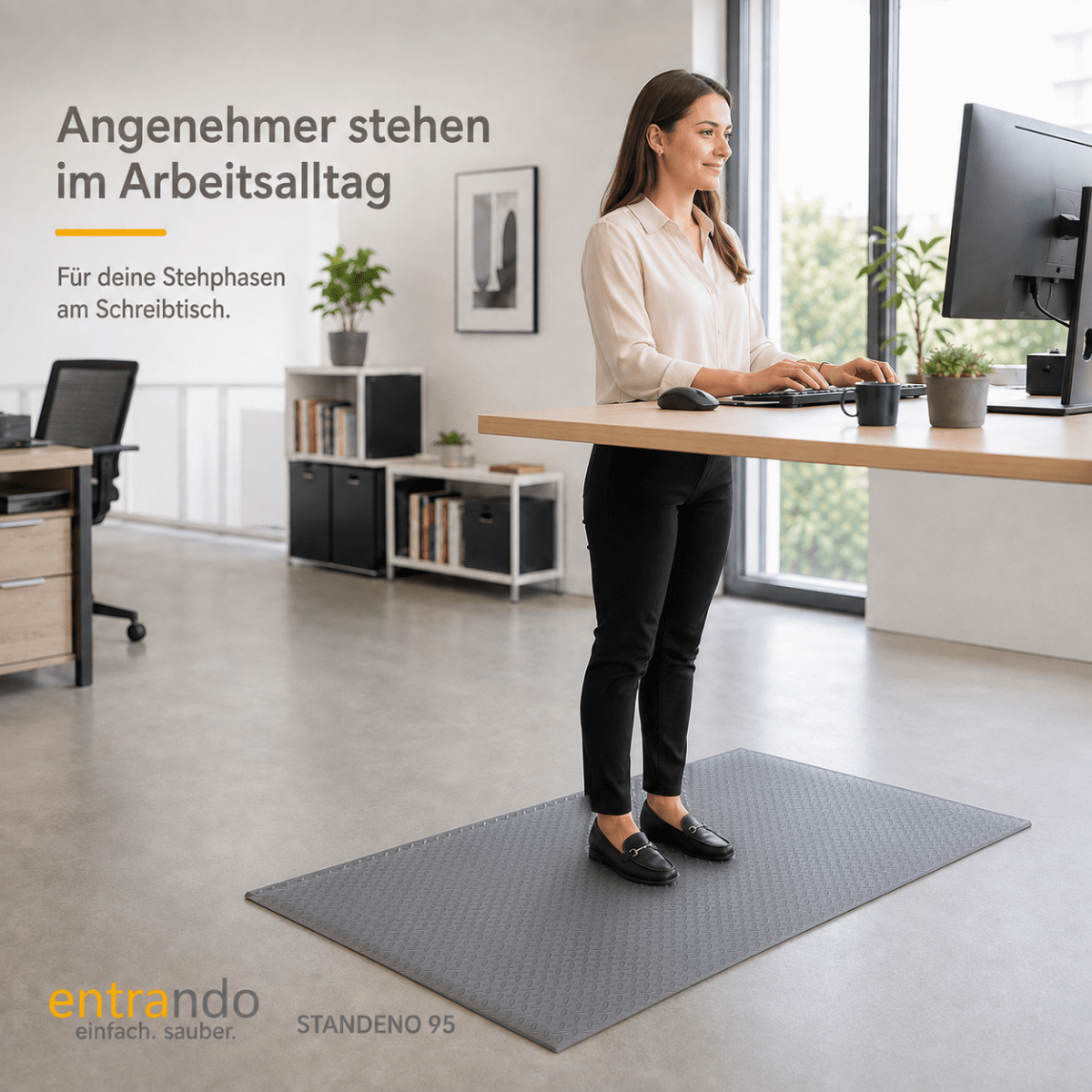 STANDENO 95 Antiermüdungsmatte für Stehschreibtisch & Arbeitsplatz - Entrando