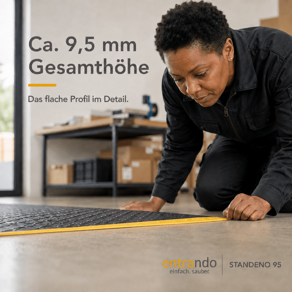 STANDENO 95 Antiermüdungsmatte für Stehschreibtisch & Arbeitsplatz - Entrando