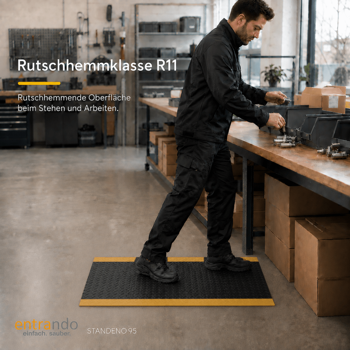 STANDENO 95 Antiermüdungsmatte für Stehschreibtisch & Arbeitsplatz - Entrando