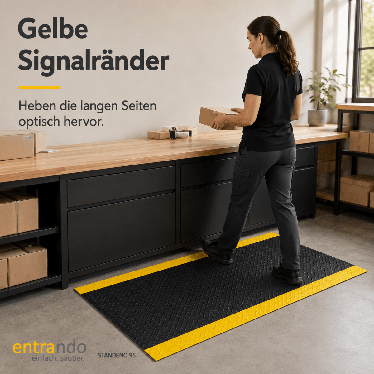 STANDENO 95 Antiermüdungsmatte für Stehschreibtisch & Arbeitsplatz - Entrando