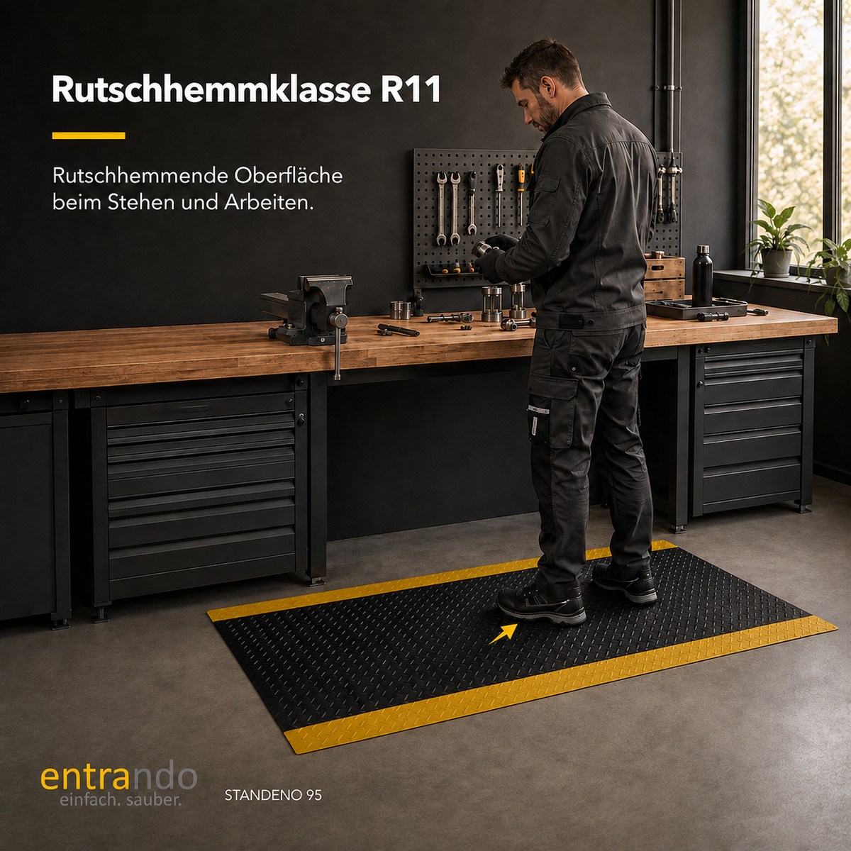 STANDENO 95 Antiermüdungsmatte für Stehschreibtisch & Arbeitsplatz
