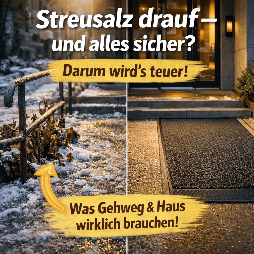 Sicherheit geht immer vor – aber Streusalz kann richtig teuer werden: Winterdienst smarter lösen (für Mieter & Vermieter) - Entrando