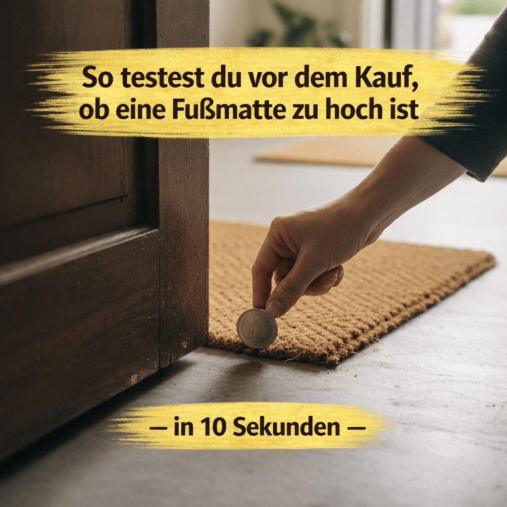 So testest du vor dem Kauf, ob eine Fußmatte zu hoch ist - in 10 Sekunden - Entrando