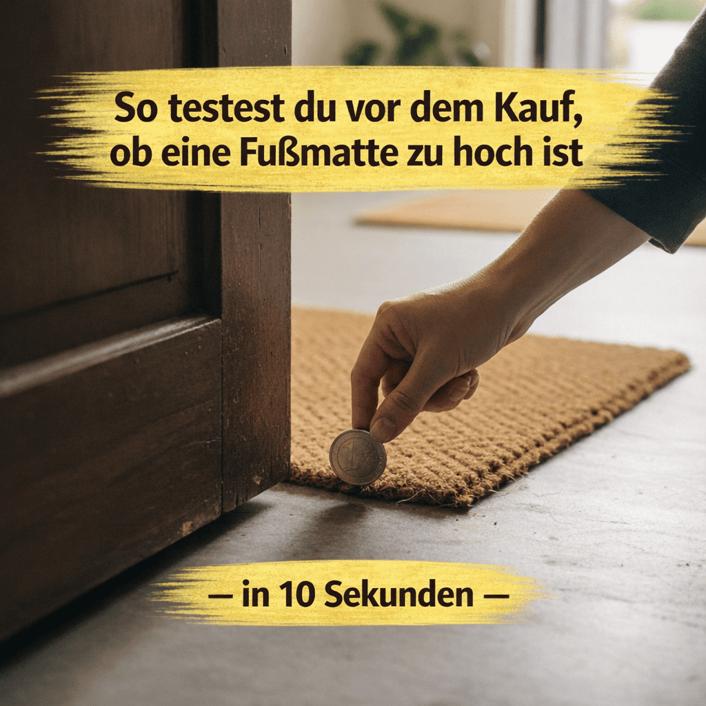 So testest du vor dem Kauf, ob eine Fußmatte zu hoch ist - in 10 Sekunden - Entrando