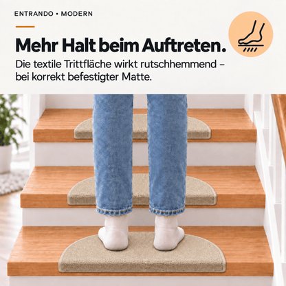 Stufenmatten Modern - Rutschfest &amp; Hochwertig - auf für Wendeltreppen - Halbrund - Entrando