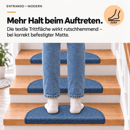 Stufenmatten Modern - Rutschfest &amp; Hochwertig - auf für Wendeltreppen - Halbrund - Entrando