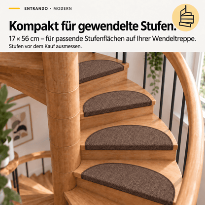 Stufenmatten Modern - Rutschfest &amp; Hochwertig - auf für Wendeltreppen - Halbrund - Entrando