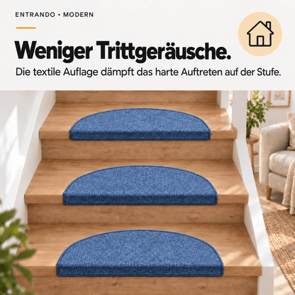 Stufenmatten Modern - Rutschfest &amp; Hochwertig - auf für Wendeltreppen - Halbrund - Entrando