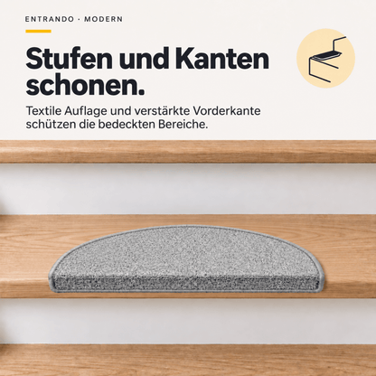Stufenmatten Modern - Rutschfest &amp; Hochwertig - auf für Wendeltreppen - Halbrund - Entrando