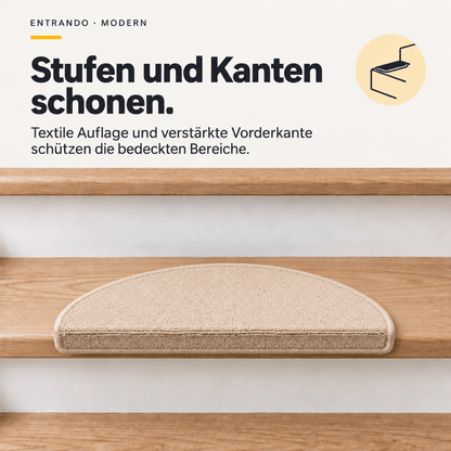 Stufenmatten Modern - Rutschfest &amp; Hochwertig - auf für Wendeltreppen - Halbrund - Entrando