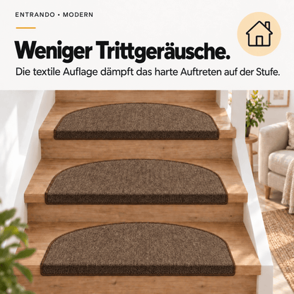 Stufenmatten Modern - Rutschfest &amp; Hochwertig - auf für Wendeltreppen - Halbrund - Entrando