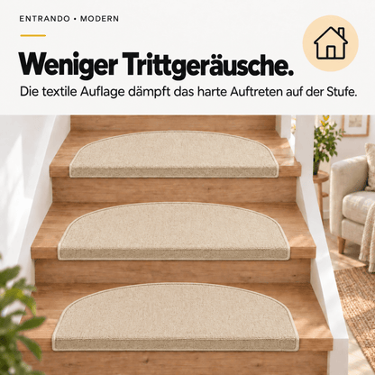 Stufenmatten Modern - Rutschfest &amp; Hochwertig - auf für Wendeltreppen - Halbrund - Entrando