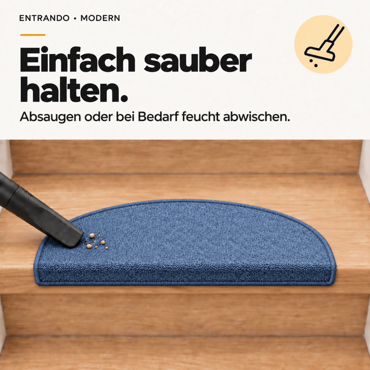 Stufenmatten Modern - Rutschfest &amp; Hochwertig - auf für Wendeltreppen - Halbrund - Entrando