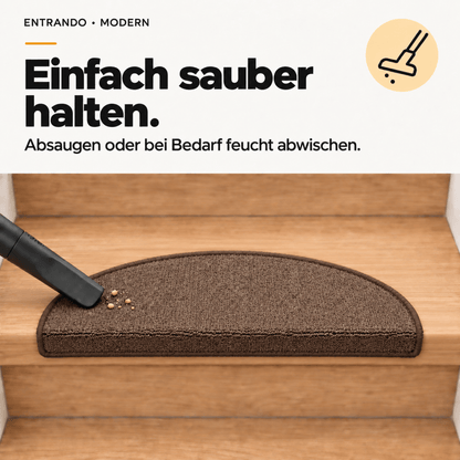 Stufenmatten Modern - Rutschfest &amp; Hochwertig - auf für Wendeltreppen - Halbrund - Entrando