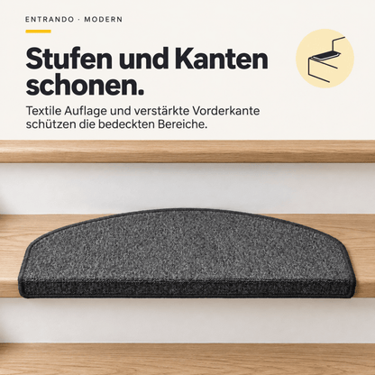 Stufenmatten Modern - Rutschfest &amp; Hochwertig - auf für Wendeltreppen - Halbrund - Entrando