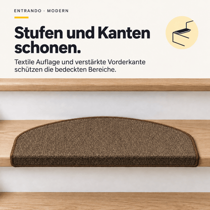 Stufenmatten Modern - Rutschfest &amp; Hochwertig - auf für Wendeltreppen - Halbrund - Entrando
