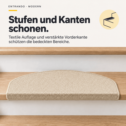 Stufenmatten Modern - Rutschfest &amp; Hochwertig - auf für Wendeltreppen - Halbrund - Entrando