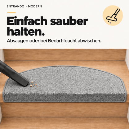 Stufenmatten Modern - Rutschfest &amp; Hochwertig - auf für Wendeltreppen - Halbrund - Entrando