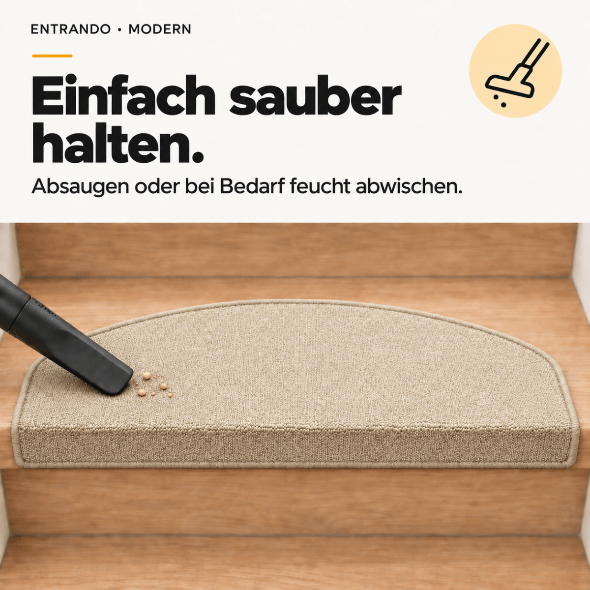 Stufenmatten Modern - Rutschfest &amp; Hochwertig - auf für Wendeltreppen - Halbrund - Entrando