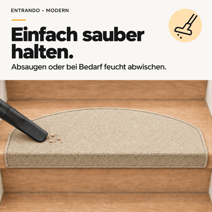 Stufenmatten Modern - Rutschfest &amp; Hochwertig - auf für Wendeltreppen - Halbrund - Entrando