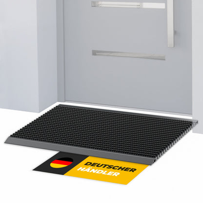 Premium Fußabtreter für Außen - Kraftvollen Bürsten und Metall-Rahmen aus Alu