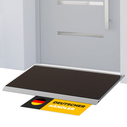 Premium Fußabtreter für Außen - Kraftvollen Bürsten und Metall-Rahmen aus Alu