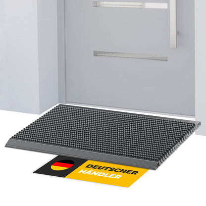 Premium Fußabtreter für Außen - Kraftvollen Bürsten und Metall-Rahmen aus Alu