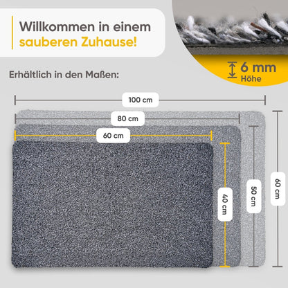 Fußmatte waschbar ohne Rand aus Baumwolle &quot;WATERBLOCK&quot; - Entrando