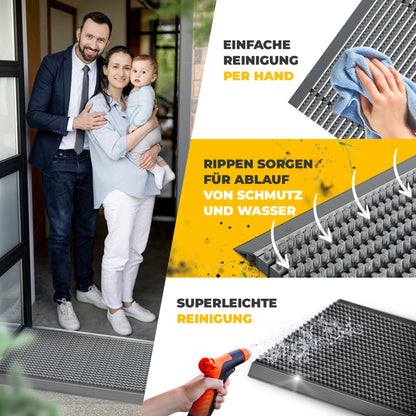 Premium Fußabtreter für Außen - Kraftvollen Bürsten und Metall-Rahmen aus Alu