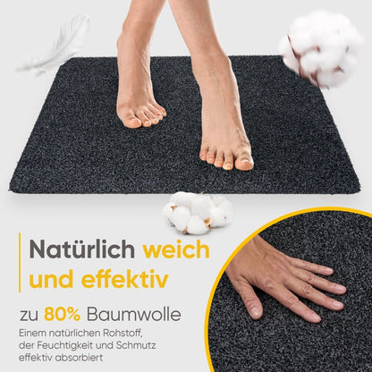 Fußmatte waschbar ohne Rand aus Baumwolle &quot;WATERBLOCK&quot; - Entrando