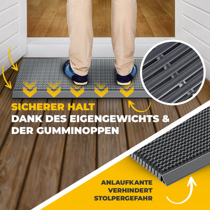 Premium Fußabtreter für Außen - Kraftvollen Bürsten und Metall-Rahmen aus Alu