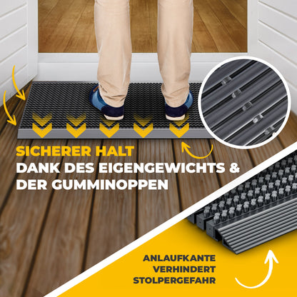 Premium Fußabtreter für Außen - Kraftvollen Bürsten und Metall-Rahmen aus Alu