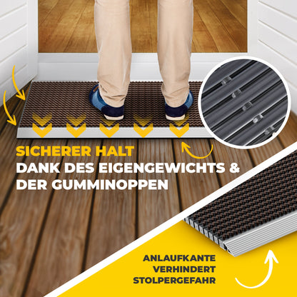 Premium Fußabtreter für Außen - Kraftvollen Bürsten und Metall-Rahmen aus Alu
