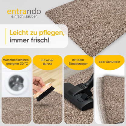 Fußmatte waschbar ohne Rand aus Baumwolle &quot;WATERBLOCK&quot; - Entrando