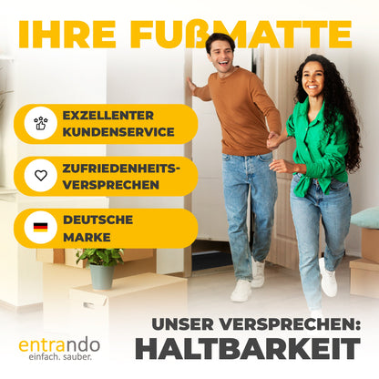 Premium Fußabtreter für Außen - Kraftvollen Bürsten und Metall-Rahmen aus Alu