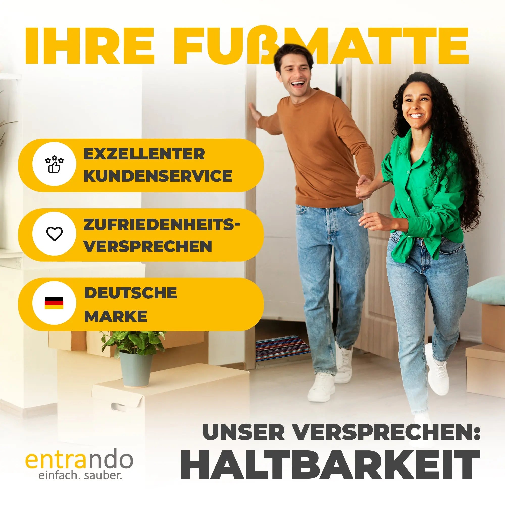 Premium Fußabtreter für Außen - Kraftvollen Bürsten und Metall-Rahmen aus Alu