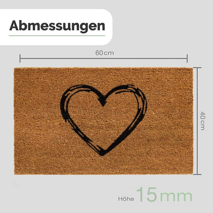 Kokos Fußmatte mit Motiv Herz - Entrando