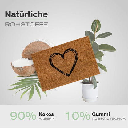 Kokos Fußmatte mit Motiv Herz - Entrando