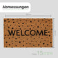 Kokos Fußmatte Welcome mit Punkte - Entrando