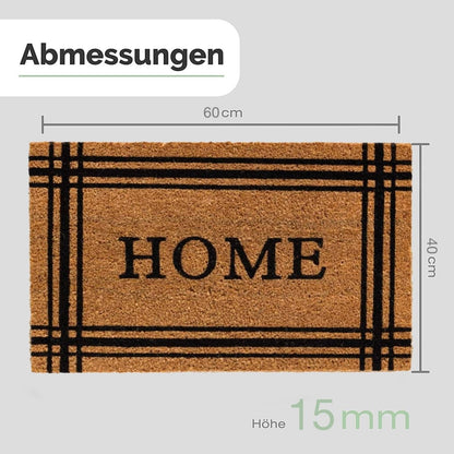 Kokos Fußmatte mit Streifen Motiv und Home - Entrando